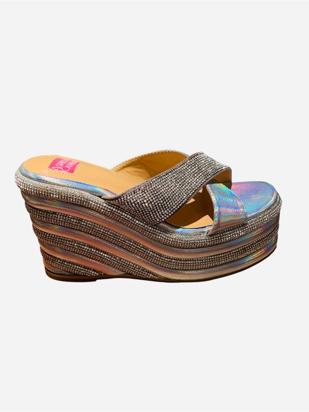🔥SALE🔥ASHLEY KAHEN🩷NWT! CARNIVAL PLATFORM WEDGE SANDAL! GORGEOUS! - Picture 2 of 9